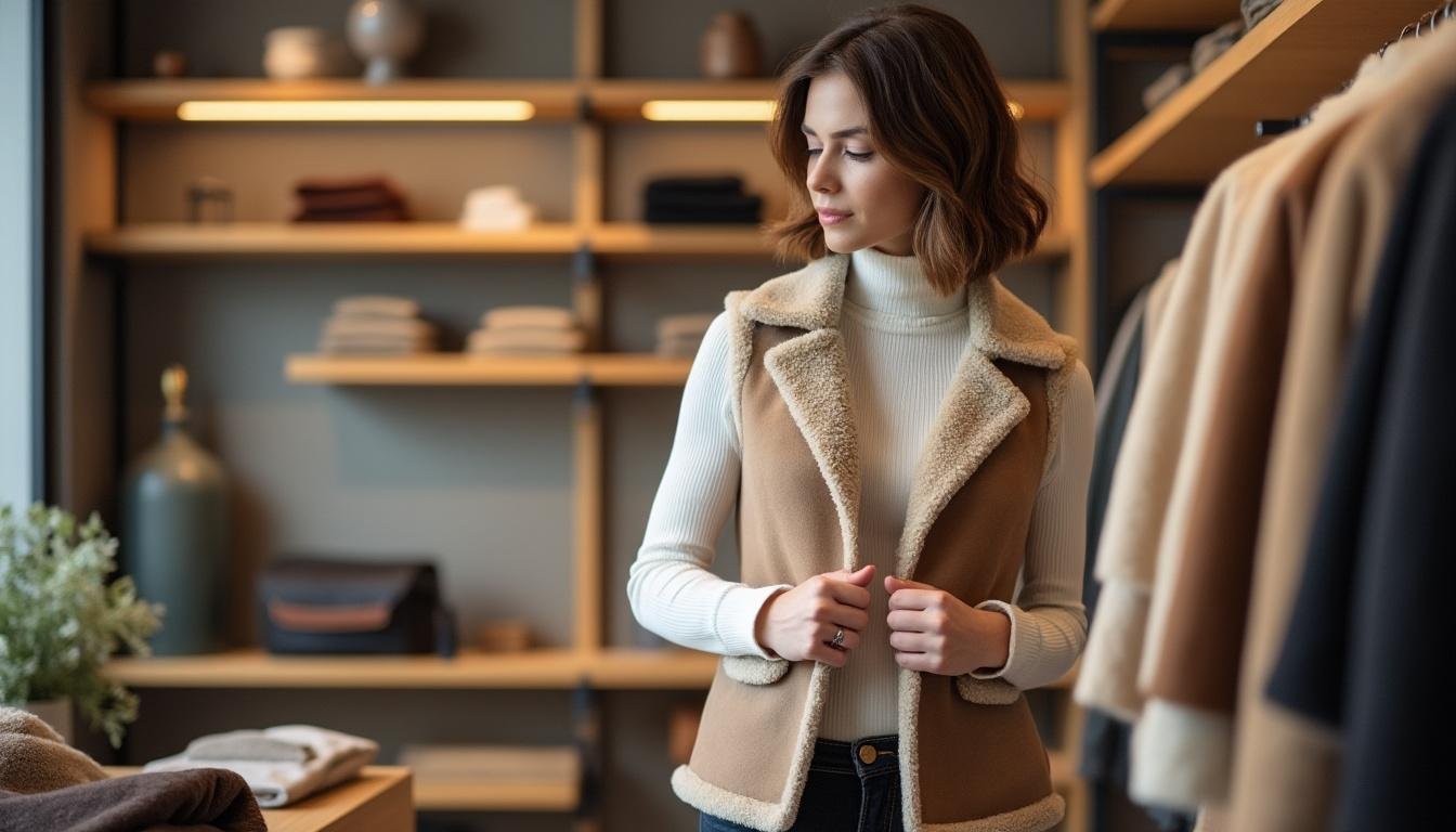 découvrez le gilet en peau de mouton sans manches, l'indispensable tendance 2025. alliez style moderne et confort exceptionnel pour sublimer toutes vos tenues cette saison !