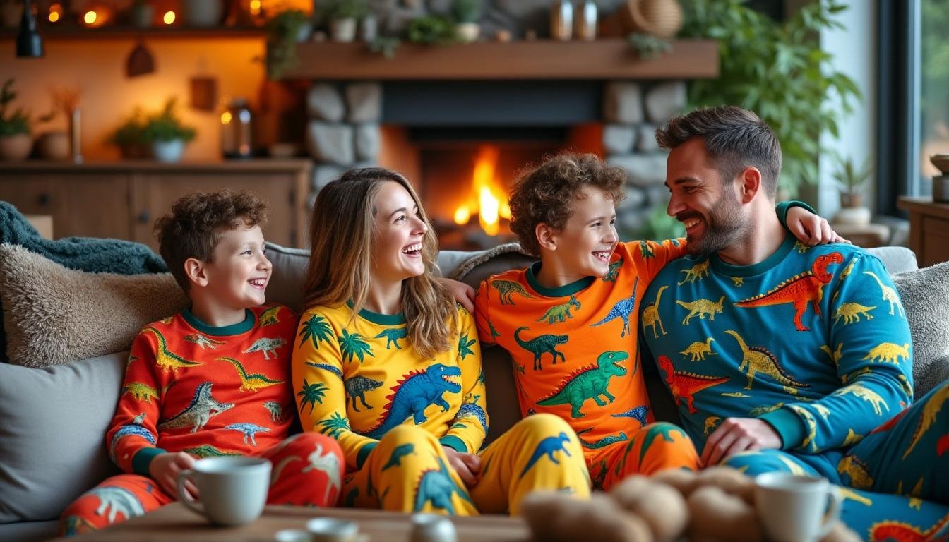 ajoutez une dose de fun et de tendresse à vos soirées avec le pilou pilou dinosaure ! ultra doux et confortable, il transforme vos moments cocooning en instants uniques et chaleureux. offrez-vous un look original tout en restant bien au chaud.