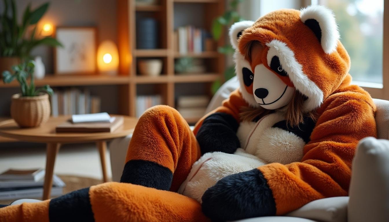 craquez pour notre pyjama panda roux ultra doux : le choix parfait pour un style cocooning tendance et adorable. confort, chaleur et originalité réunis !