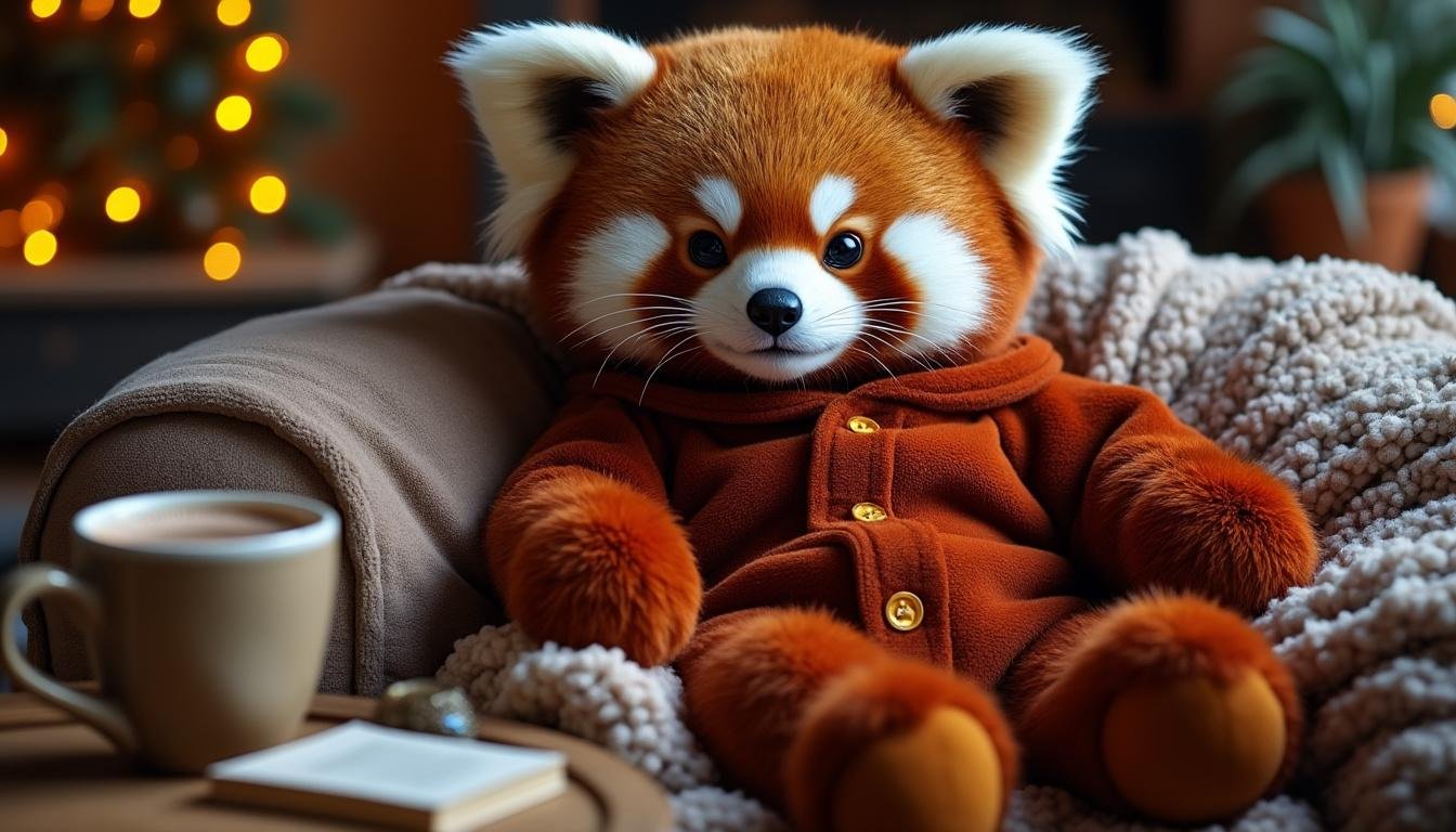 craquez pour notre pyjama panda roux ultra doux et confortable. adoptez le style cocooning tendance avec ce pyjama craquant, parfait pour des soirées chaleureuses à la maison !